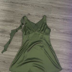 Cider Olive Green Mini Dress
